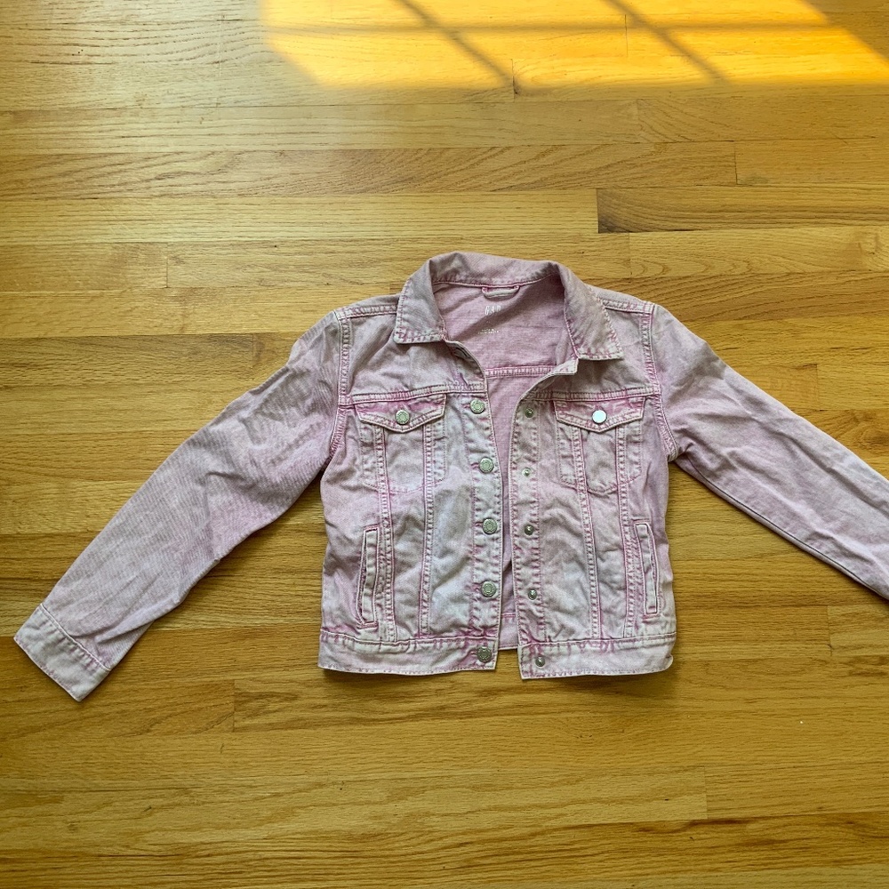 Gap Kids Pink Denim Jacket Girls Size XL (12)